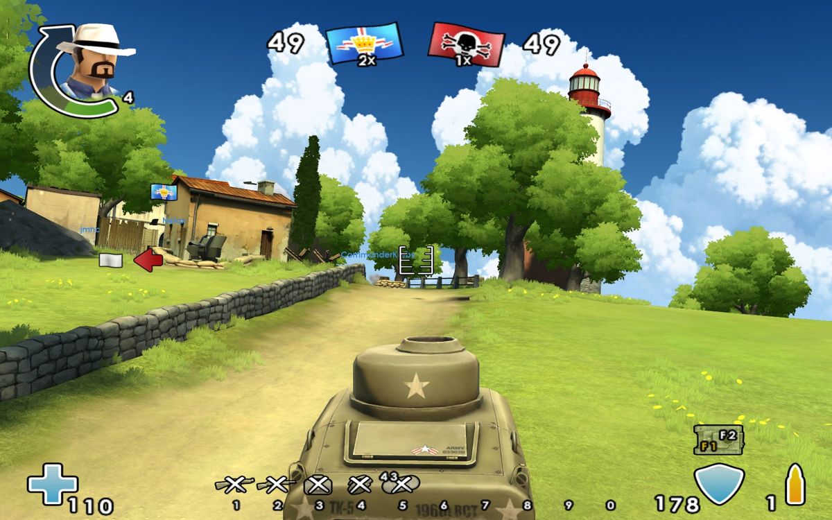 Battlefield: Heroes (Browser) screenshot: Controlling a tank.