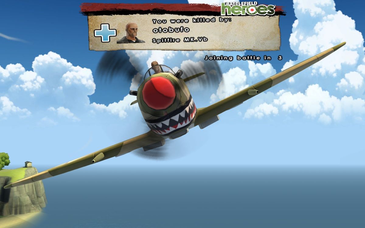 Battlefield: Heroes (Browser) screenshot: I got shot down by this enemy plane.