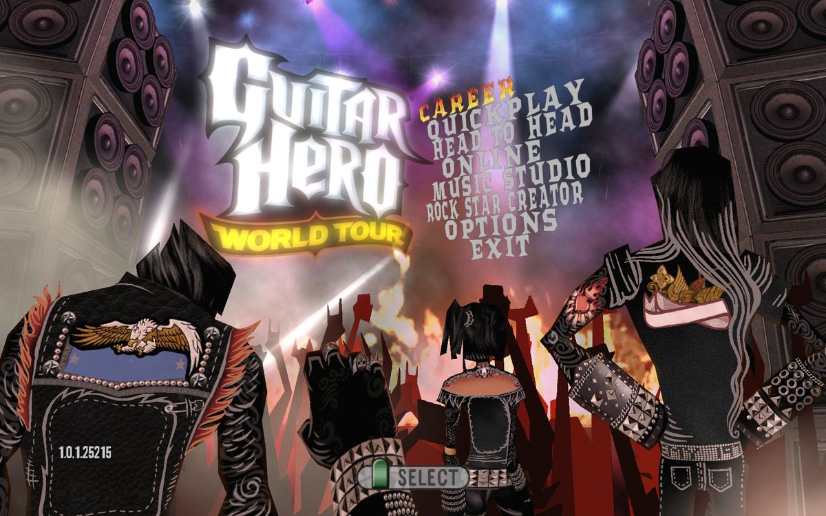 Guitar Hero: World Tour (Windows) screenshot: Main Menu