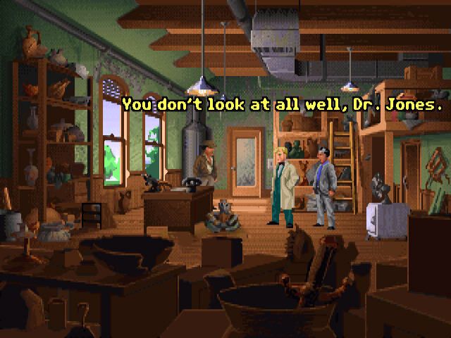 Indiana Jones and the Fate of Atlantis (Windows) screenshot: Indy's office.