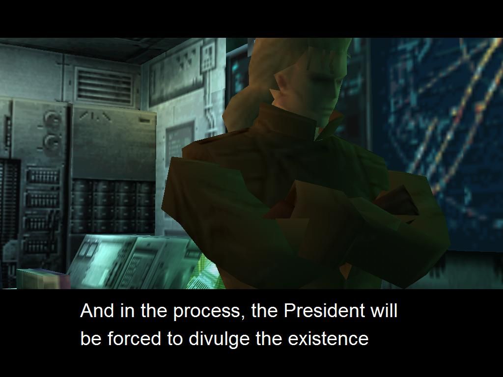 Metal Gear Solid (Windows) screenshot: Liquid in all of his glory and running on Windows Vista. Don't ask me how I pulled that off