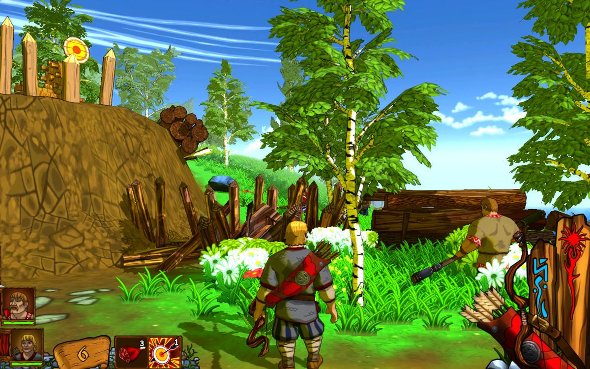 Fairy Tales: Three Heroes (Windows) screenshot: In front of a barricade