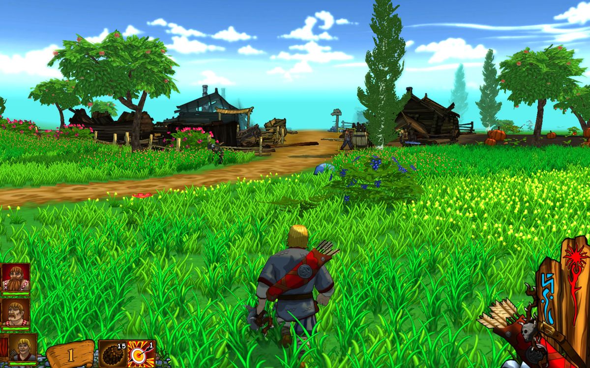 Fairy Tales: Three Heroes (Windows) screenshot: Approaching a village.