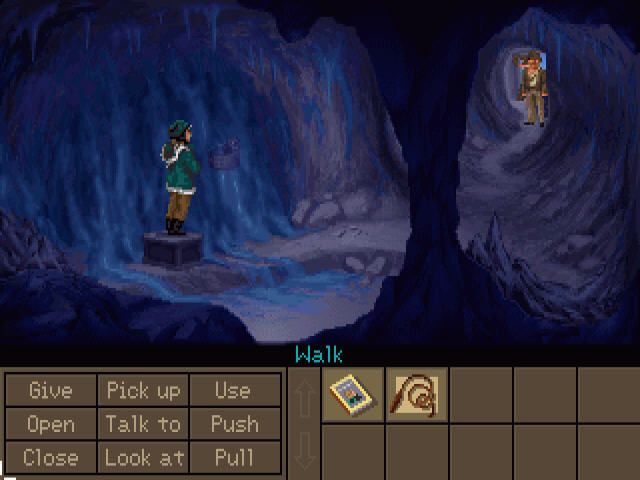 Indiana Jones and the Fate of Atlantis (Windows) screenshot: At dig site in Iceland.