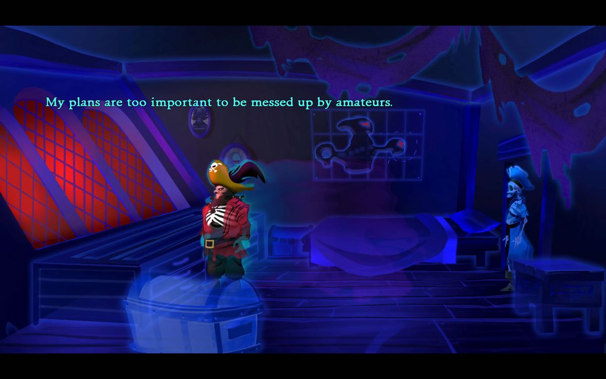 The Secret of Monkey Island: Special Edition (Windows) screenshot: LeChuck doesn't want his plans foiled.