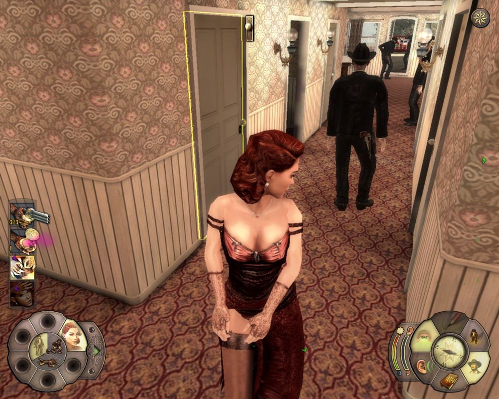 Helldorado (Windows) screenshot: Kate is ready to seduce a lot of men
