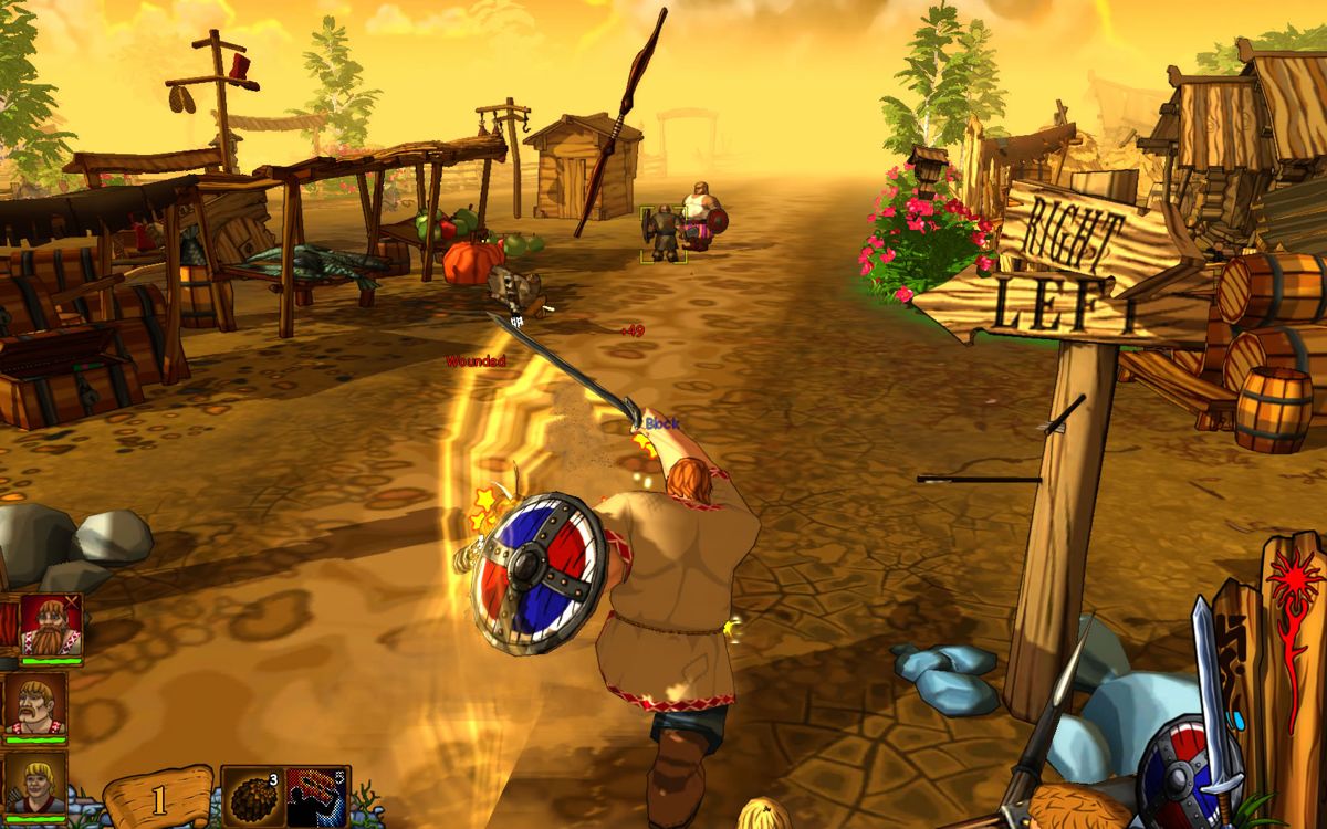 Fairy Tales: Three Heroes (Windows) screenshot: Ilya kills off a weak enemy.