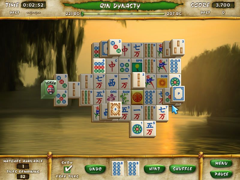 Mahjong Escape: Ancient China (Windows) screenshot: A board with a joker tile