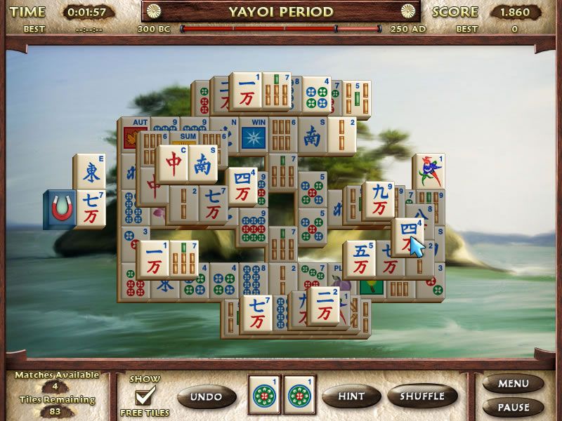 Mahjong Escape: Ancient Japan (Windows) screenshot: A board with magnets