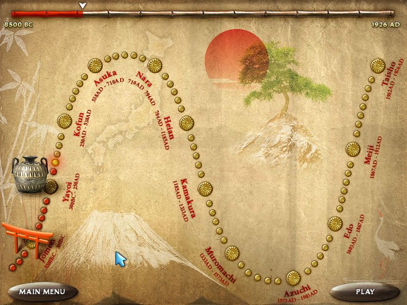 Mahjong Escape: Ancient Japan (Windows) screenshot: Overall progress in the Emperor's Adventure mode
