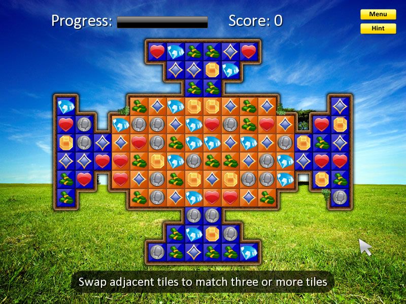 Jewel Twist (Windows) screenshot: Levels with small, separate sections are the hardest to solve.
