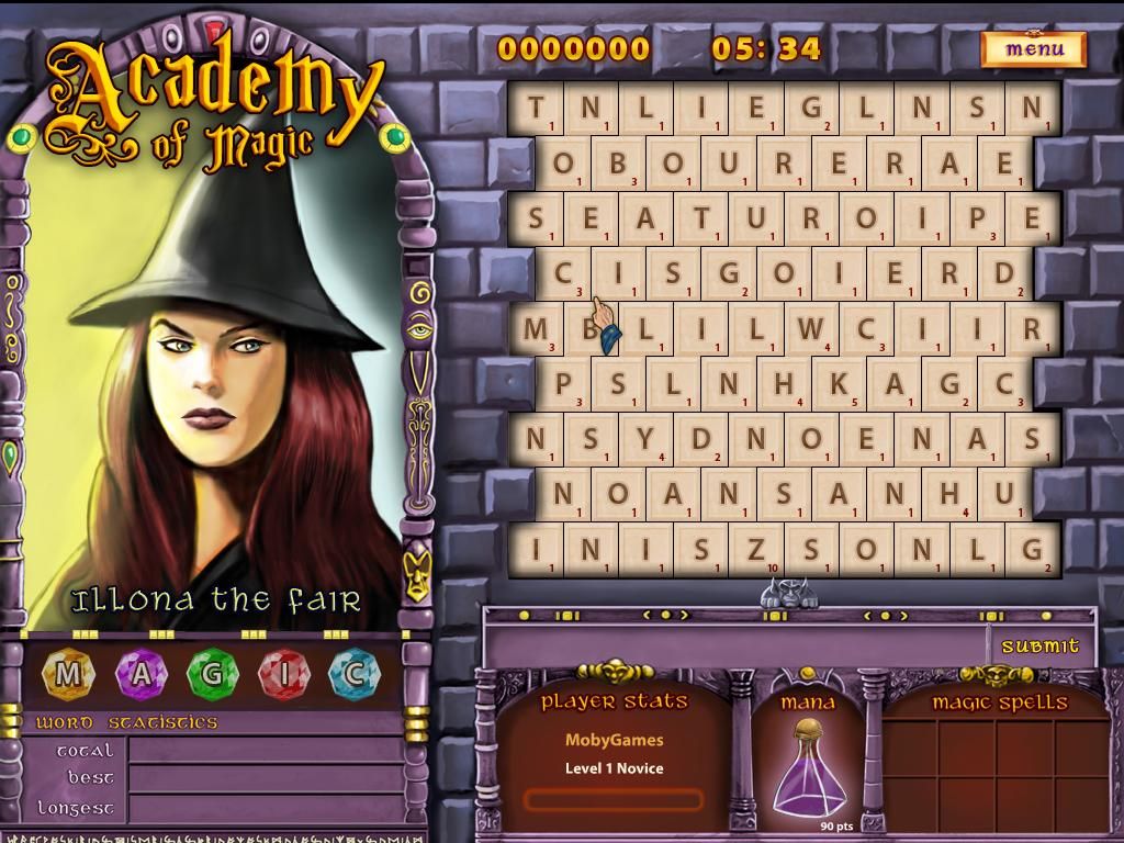 Academy of Magic: Word Spells (Windows) screenshot: Playing in time trial mode.