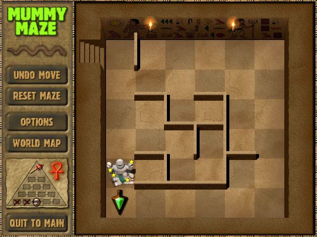 Mummy Maze Deluxe (Windows) screenshot: I got caught by the mummy.