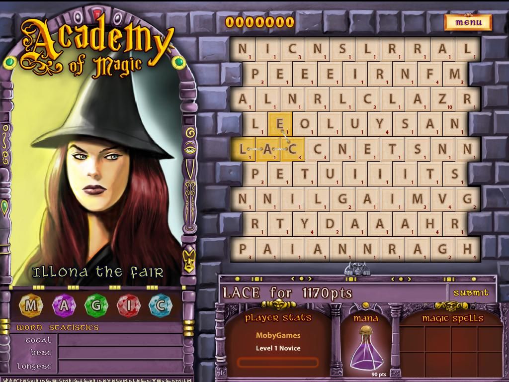 Academy of Magic: Word Spells (Windows) screenshot: I am spelling out the word LACE.