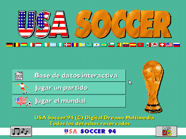 USA Soccer '94 (DOS) screenshot: Title Screen