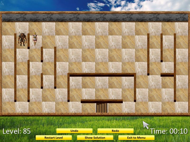 Theseus and the Minotaur (Windows) screenshot: One of the more advanced puzzles