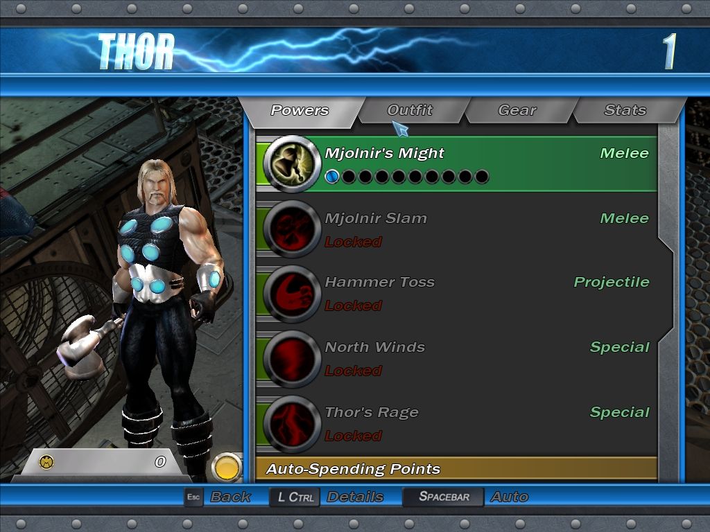 Marvel Ultimate Alliance (Windows) screenshot: Each of the heroes have different powers and abilities