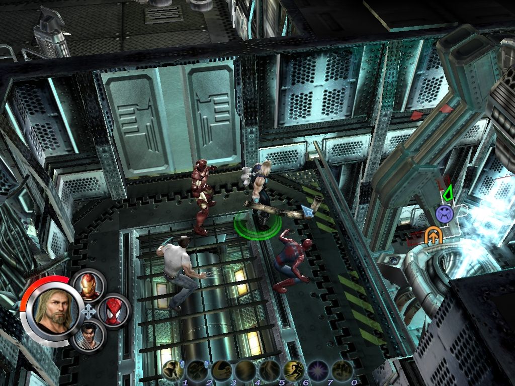 Marvel Ultimate Alliance (Windows) screenshot: Certain objects can be wielded as a weapon