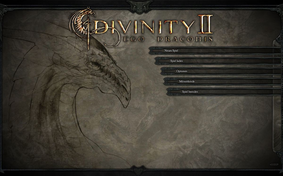 Divinity II: Ego Draconis (Windows) screenshot: Main Menu