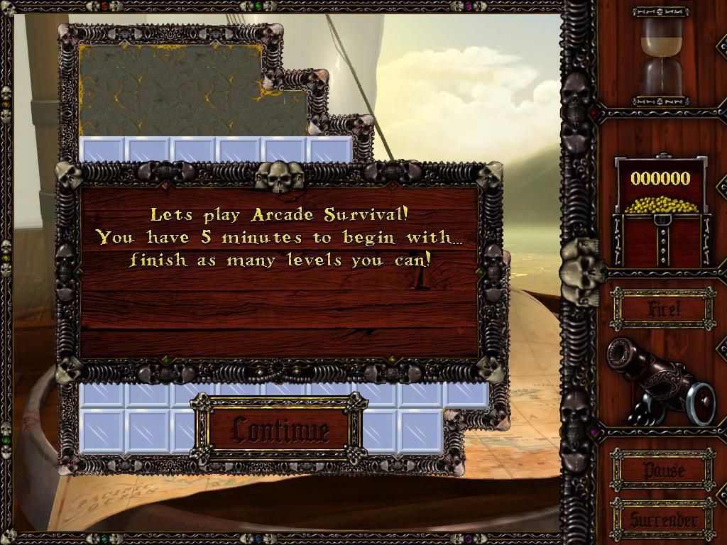 Caribbean Pirate Quest (Windows) screenshot: Starting the Arcade mode (Arcade Survival)