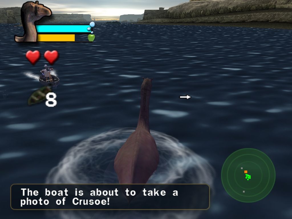 The Water Horse: Legend of the Deep (Windows) screenshot: Better watch out so the boat gets its photograph.