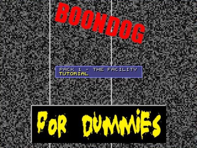 Boondog (Windows) screenshot: When you return to the main menu and in the levelpack menu, the tutorial will show the box with For Dummies on the title screen.