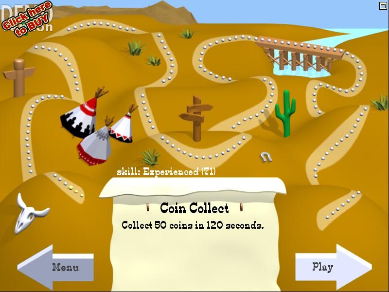 Mystic Mine (Windows) screenshot: Starting the 1 player Adventure mode (Demo version)