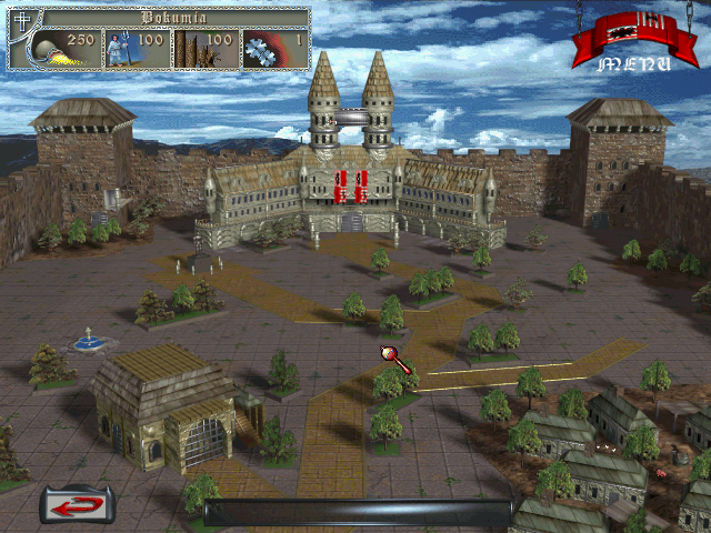 Clash (Windows) screenshot: Your castle. You can train here soldiers (Polish version).