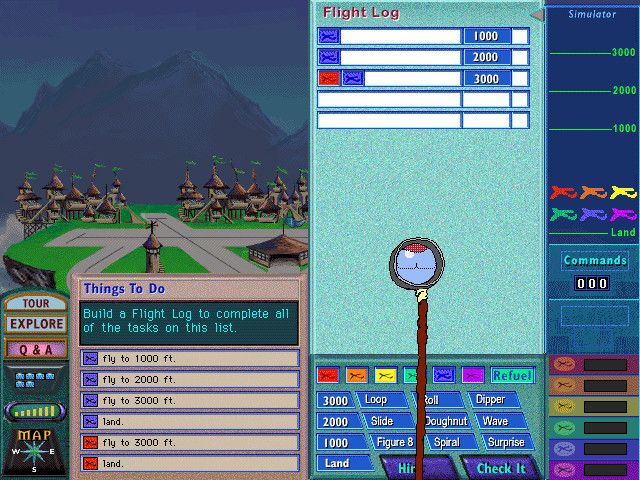 Thinkin' Things: Sky Island Mysteries (Windows) screenshot: Planning an airshow on Airfield Isle