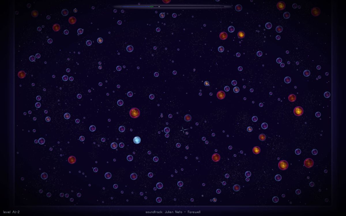 Osmos (Windows) screenshot: Zoomed out view of the environment