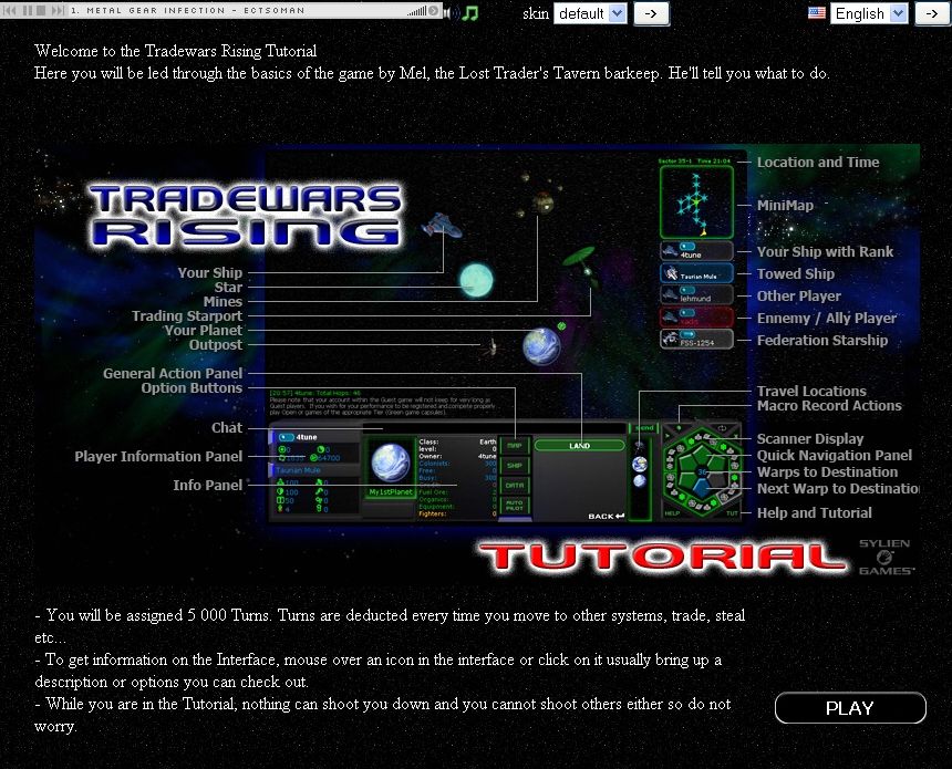 TradeWars: Rising (Browser) screenshot: Tutorial: instructions