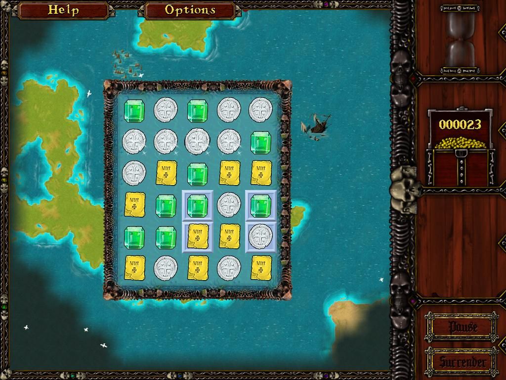 Caribbean Pirate Quest (Windows) screenshot: I have created a row of silver coins.