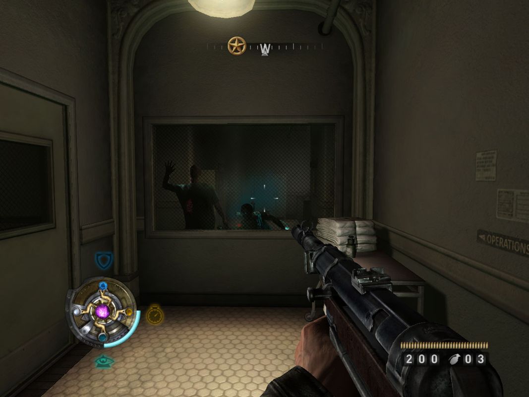 Wolfenstein (Windows) screenshot: A Nazi-Ninja is creeping up on his enemy.