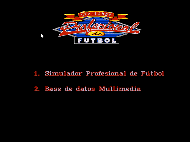 Simulador Profesional de Fútbol (DOS) screenshot: Main Menu