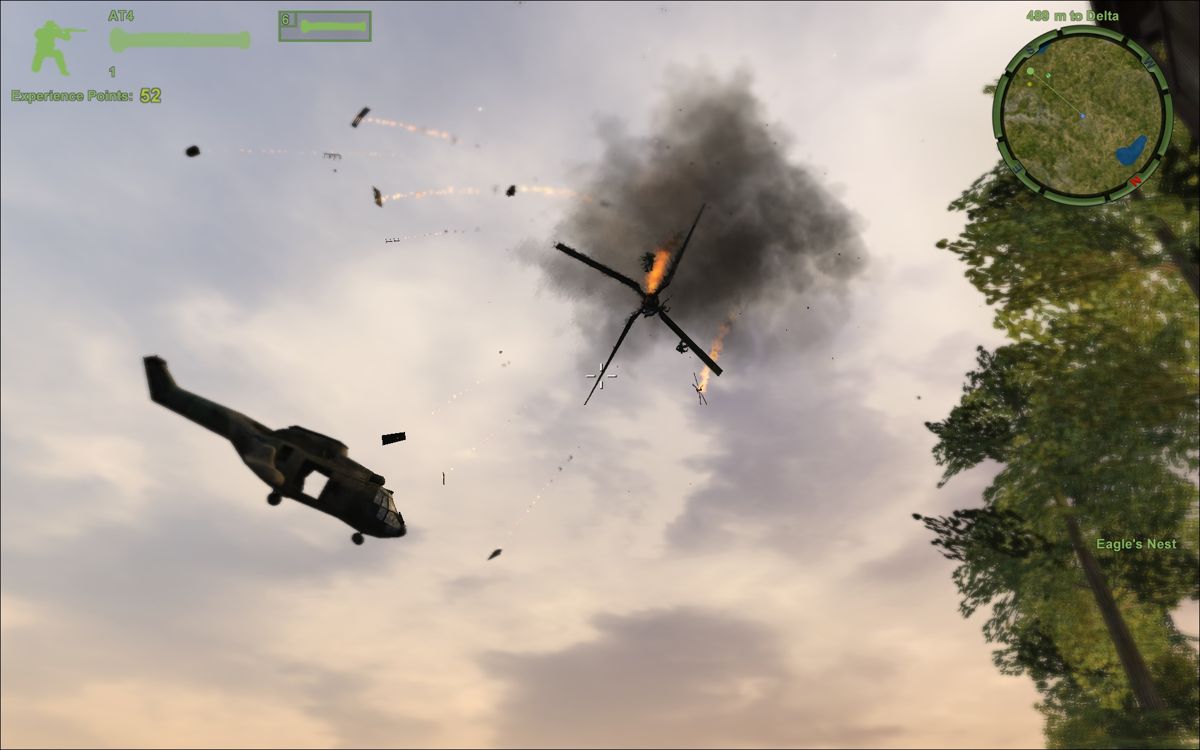 Delta Force: Xtreme 2 (Windows) screenshot: BOOM goes the helicopter.