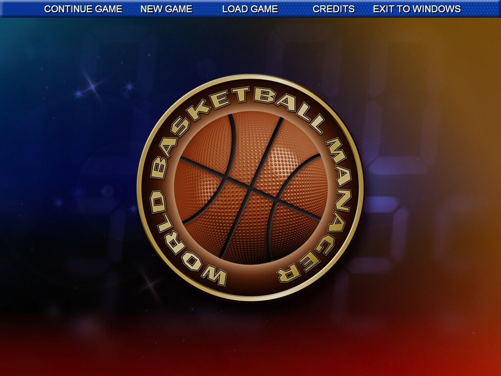 World Basketball Manager (Windows) screenshot: Main Menu