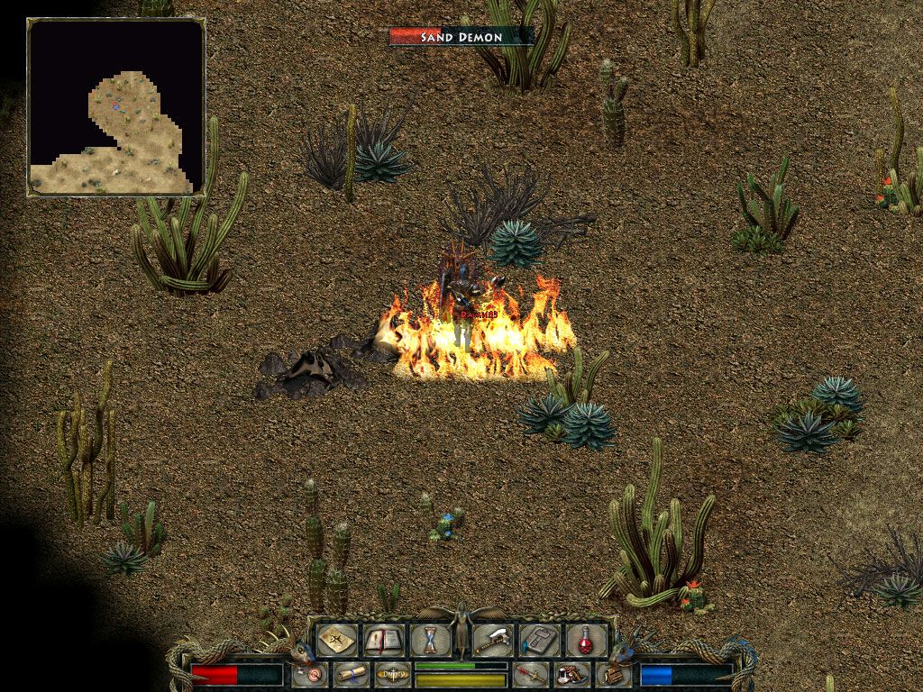 Divine Divinity (Windows) screenshot: Fighting sand demons