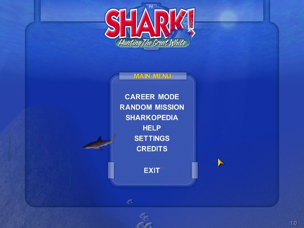 Shark! Hunting the Great White (Windows) screenshot: Main menu