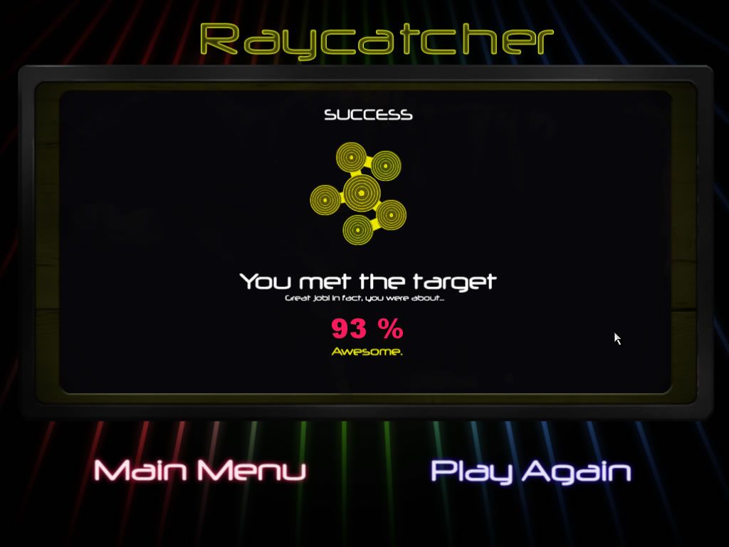Raycatcher (Windows) screenshot: Game results