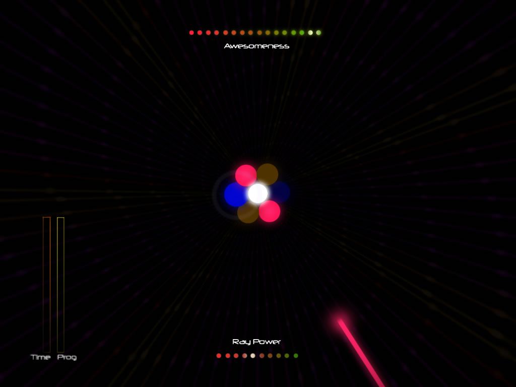 Raycatcher (Windows) screenshot: The first evolutionary stage with a small cluster