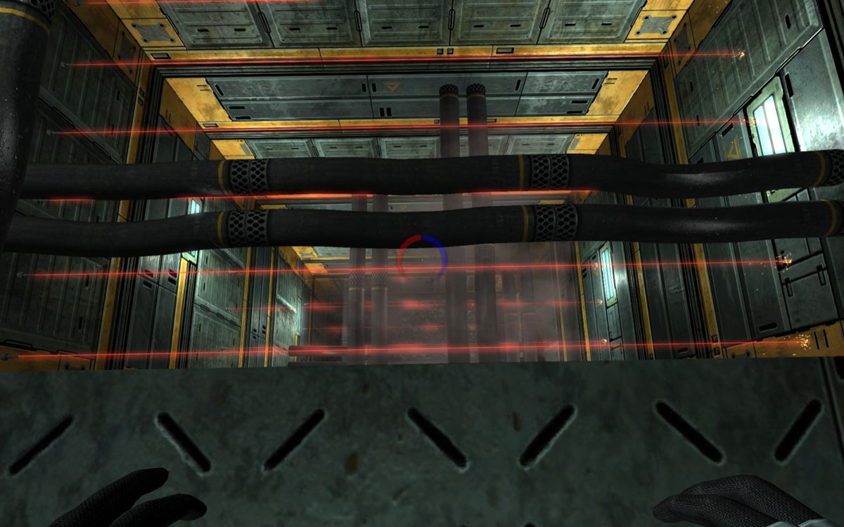 Twin Sector (Windows) screenshot: The dumpster - the most secure place in the entire facility.