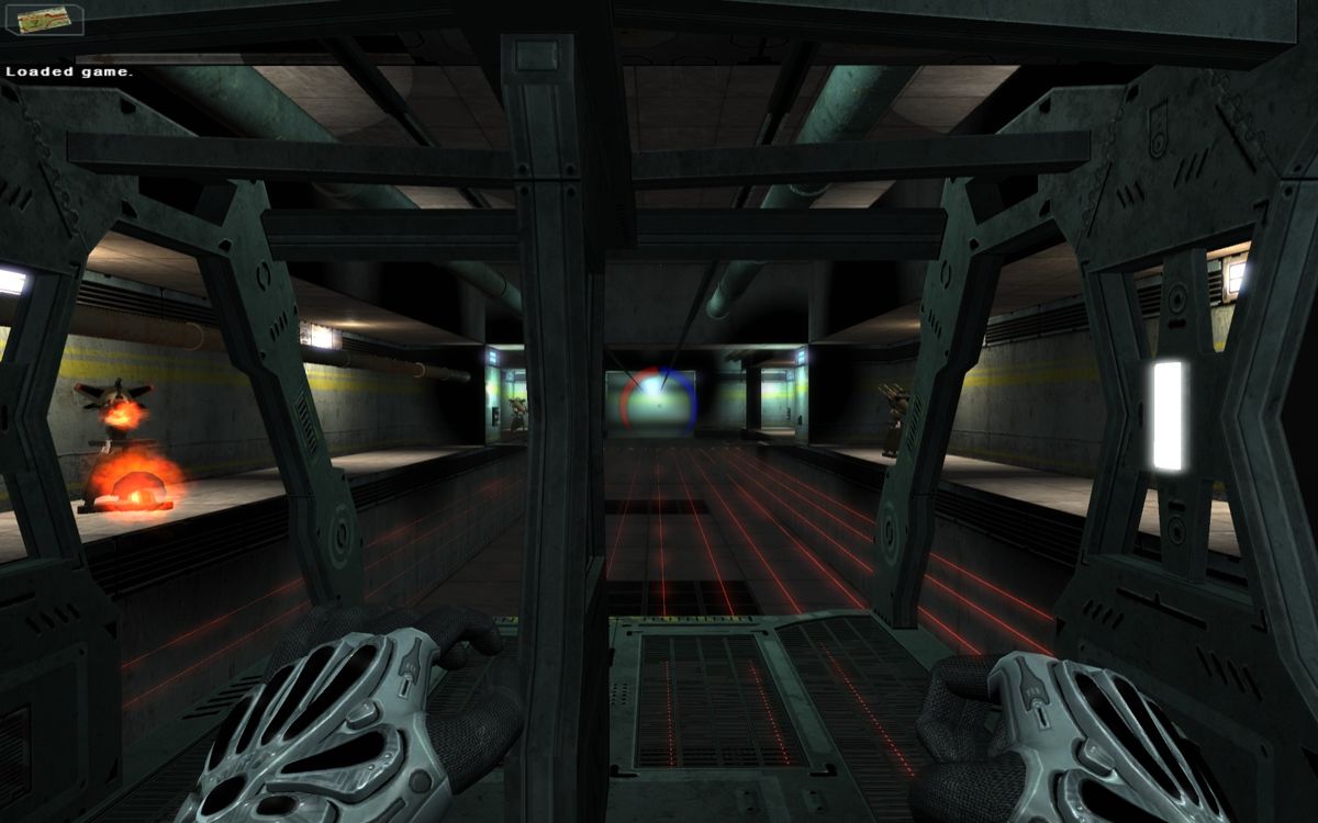 Twin Sector (Windows) screenshot: The way to the boss is heavily defended.