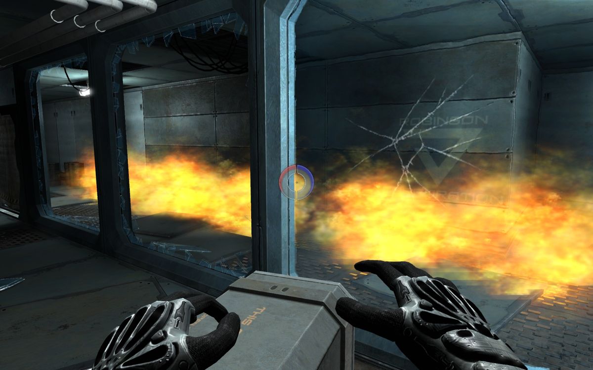 Twin Sector (Windows) screenshot: Great now I've to play firewoman as well...