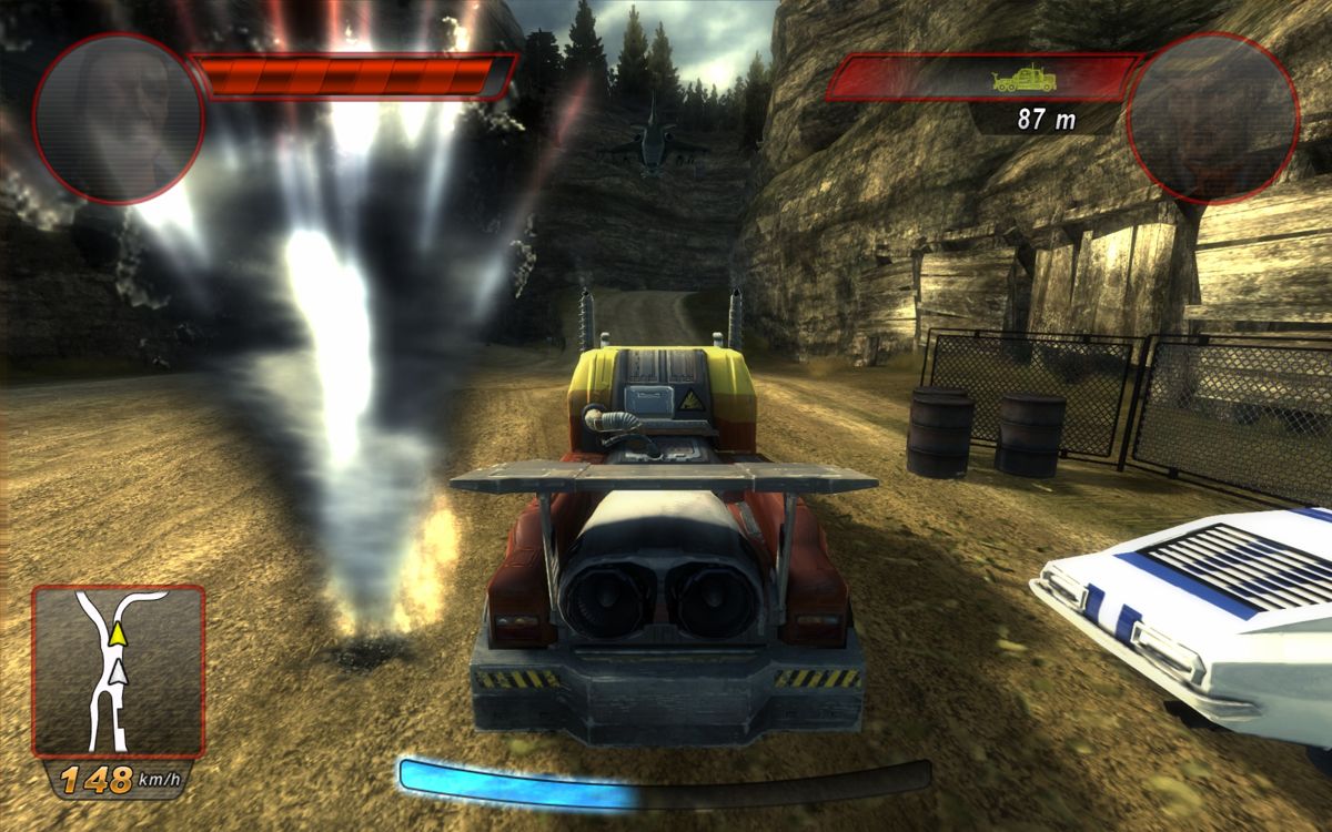 Gear Grinder (Windows) screenshot: Fighting a helicopter.