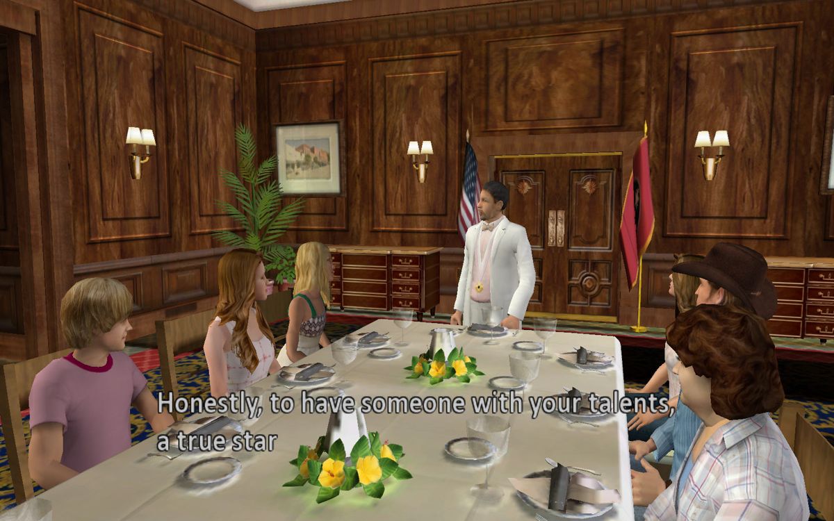 Hannah Montana: The Movie (Windows) screenshot: At a diplomatic dinner.