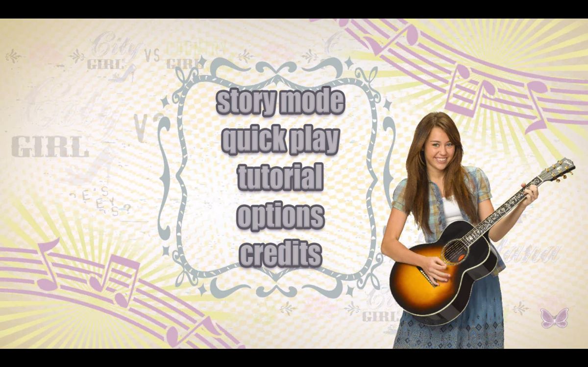 Hannah Montana: The Movie (Windows) screenshot: Main menu.