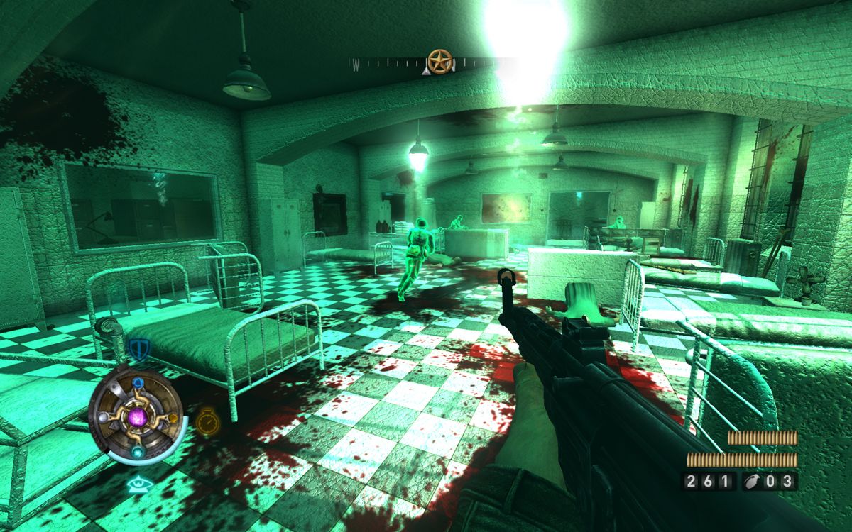 Wolfenstein (Windows) screenshot: According to the crystals you have acquired, you can use the veil mode for a number of advantages such as slowing time, or shielding