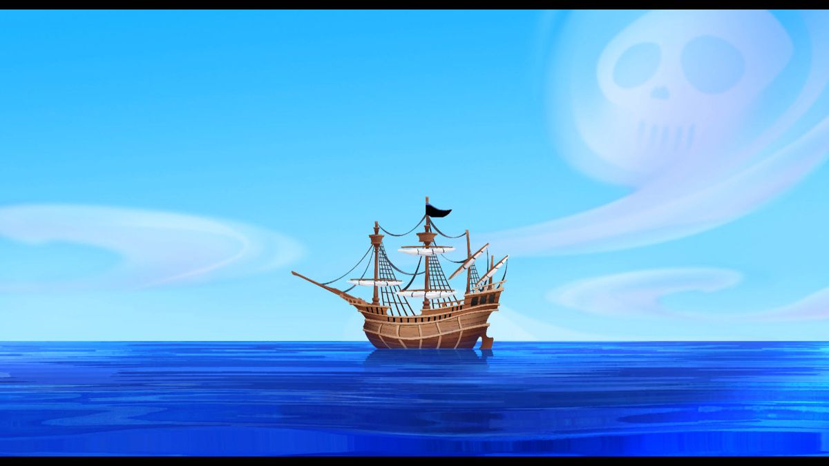 The Secret of Monkey Island: Special Edition (Windows) screenshot: Your ship at sea.