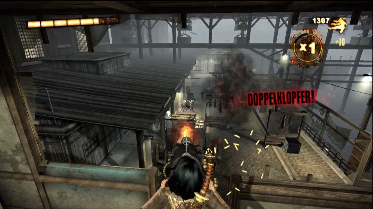 WET (Xbox 360) screenshot: Like shooting fish in a barrel...