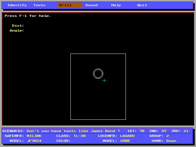 Screenshot of Safe Opening Simulator (DOS, 1993) - MobyGames